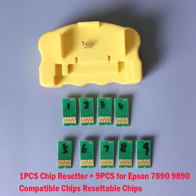 Buy 1PCS Chip Resetter + 9PCS for Epson 7890 9890 7908