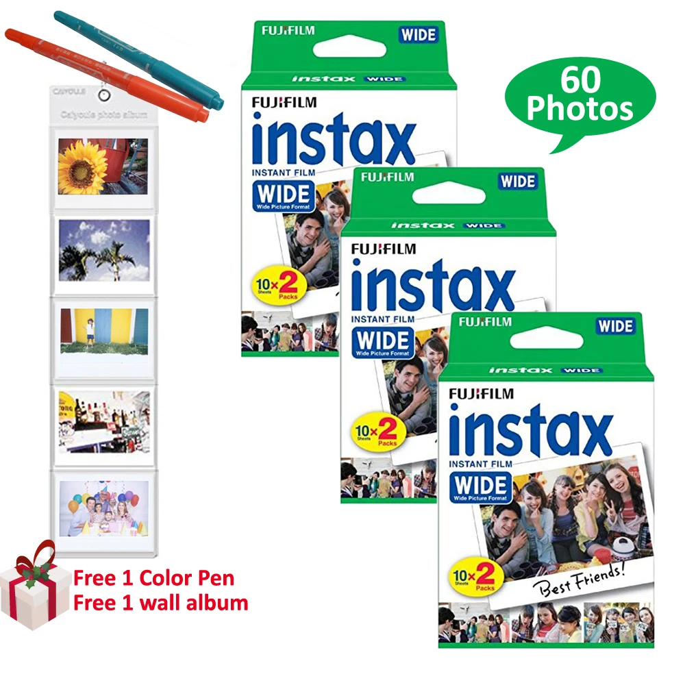 Prix pour Véritable fujifilm instax large film 60 feuilles blanc photo pour fuji instantanée polaroid photo caméra 300 200 210 100 + cadeaux gratuits Prix pour Véritable fujifilm instax large film 60 feuilles blanc photo pour fuji instantanée polaroid photo caméra 300 200 210 100 + cadeaux gratuits