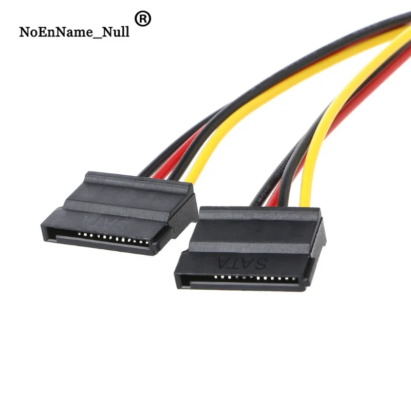 15 см Molex 4Pin Male To 2X Serial ATA 15Pin Female Y Splitter кабель питания Прямая поставка|Компьютерные