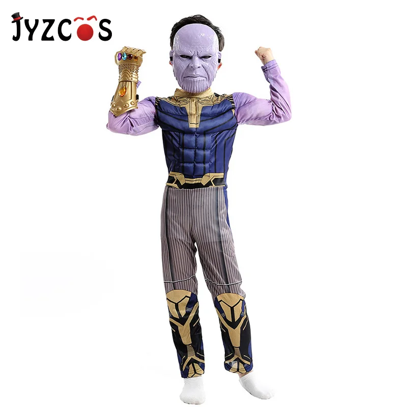 JYZCOS Kids Avengers Endgame Thanos Costume Mask Infinity Gauntlet Glove Halloween Costumes for Boys Marvel Superhero Cosplay JYZCOS Kids Avengers Endgame Thanos Costume Mask Infinity Gauntlet Glove Halloween Costumes for Boys Marvel Superhero Cosplay