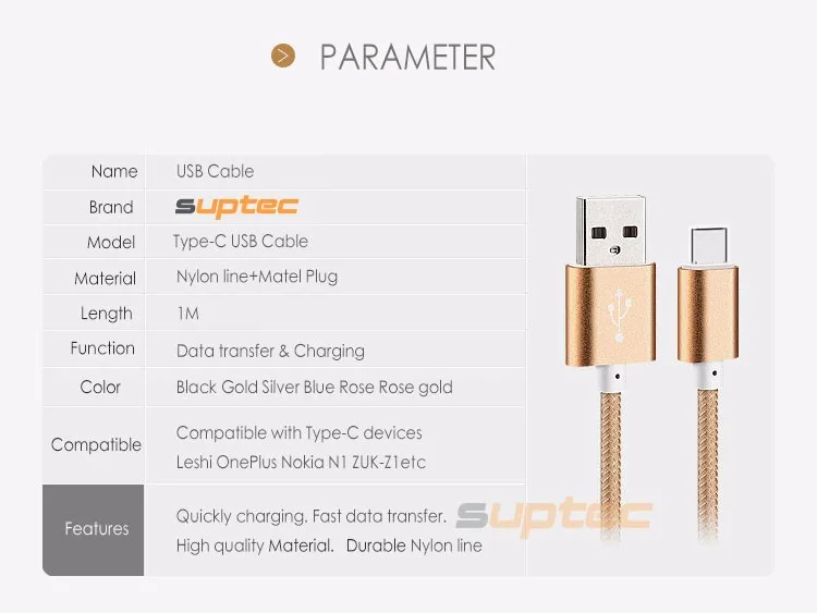 Suptec Тип USB c быстрой зарядки Тип USB-C кабель для Samsung S8 Huawei P9 LG G5 Xiaomi 4C onePlus 2 Nexus 5x6 P 950