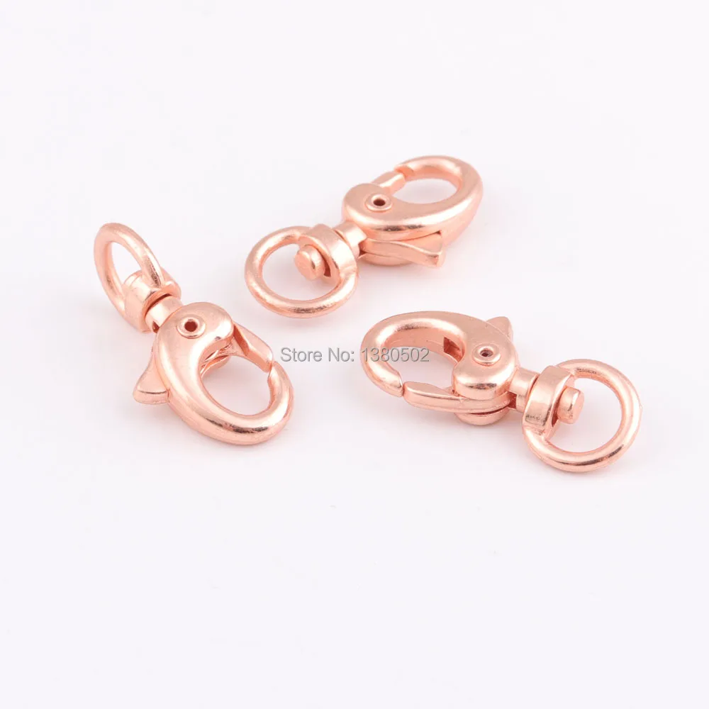

20pcs/lot Swivel Snap Hook Lobster Clasp Hook 30mm rose gold color Top Quality Buckle For Webbing And Lanyard