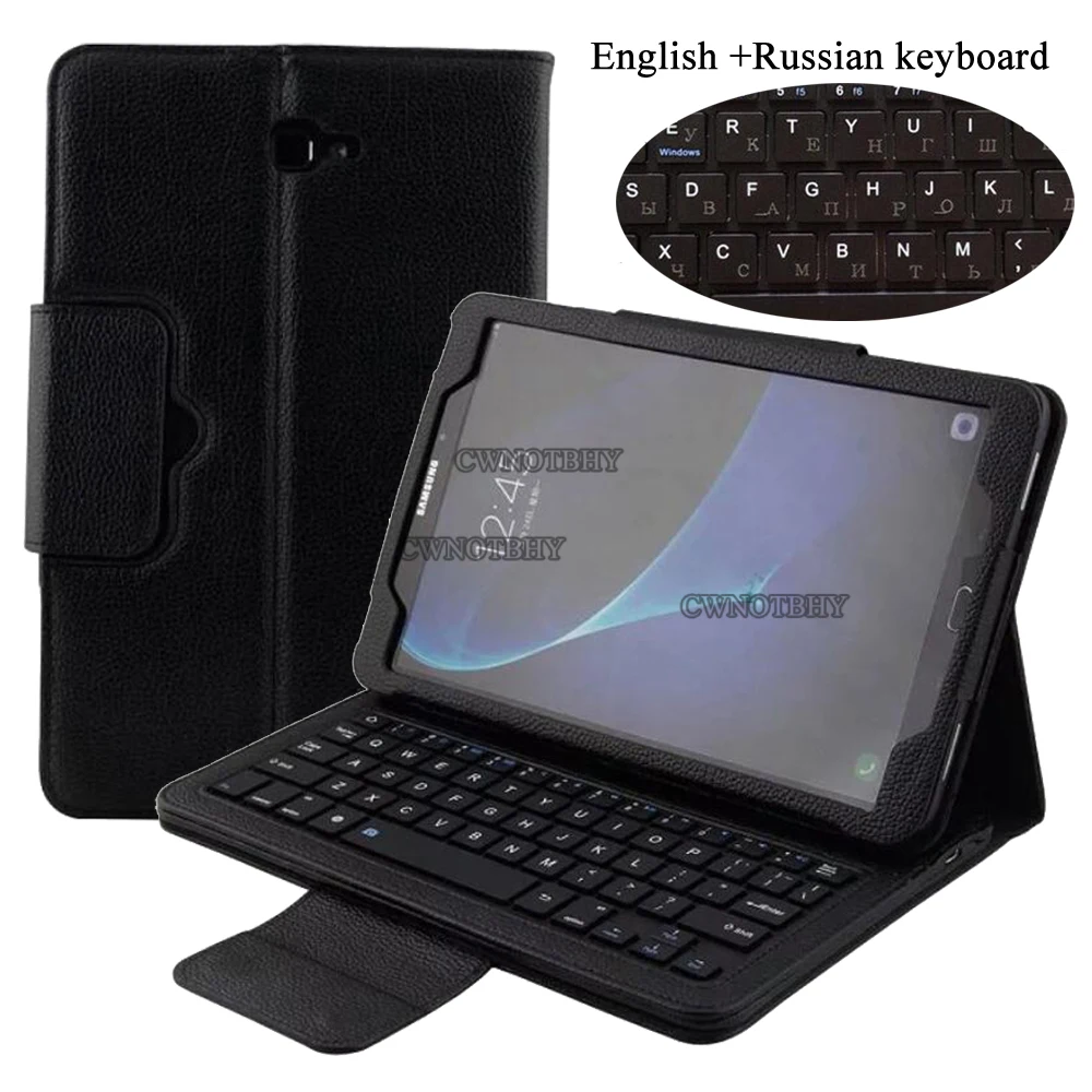 

Removable Wireless Bluetooth Keyboard Portfolio Leather Stand Cover For Samsung Galaxy Tab A 10.1" T580 T585 Case Tablet +Stylus