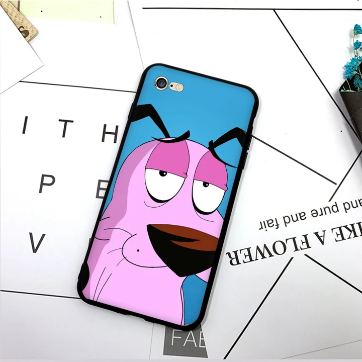 SKEROS отвага трусливая собака (2) TPU мягкий чехол для телефона iPhone X 5 5S Se 6 S 7 8 Plus # ta129 |