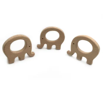 

Beech Wooden Teether 10pc Elephant Baby Wood Teething Animal Toys Nursing Baby Shower Teether DIY Pendants