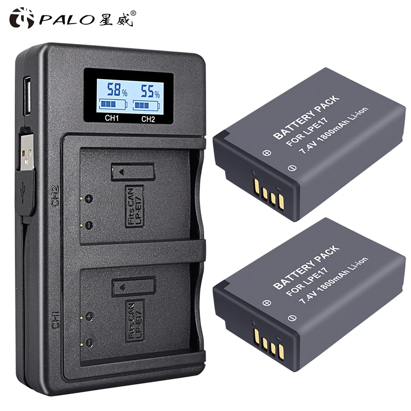 LP-E17 LPE17 LCD Cargador USB para Canon Eos 200D M3 M6 750d 760d T6i T6s 800D