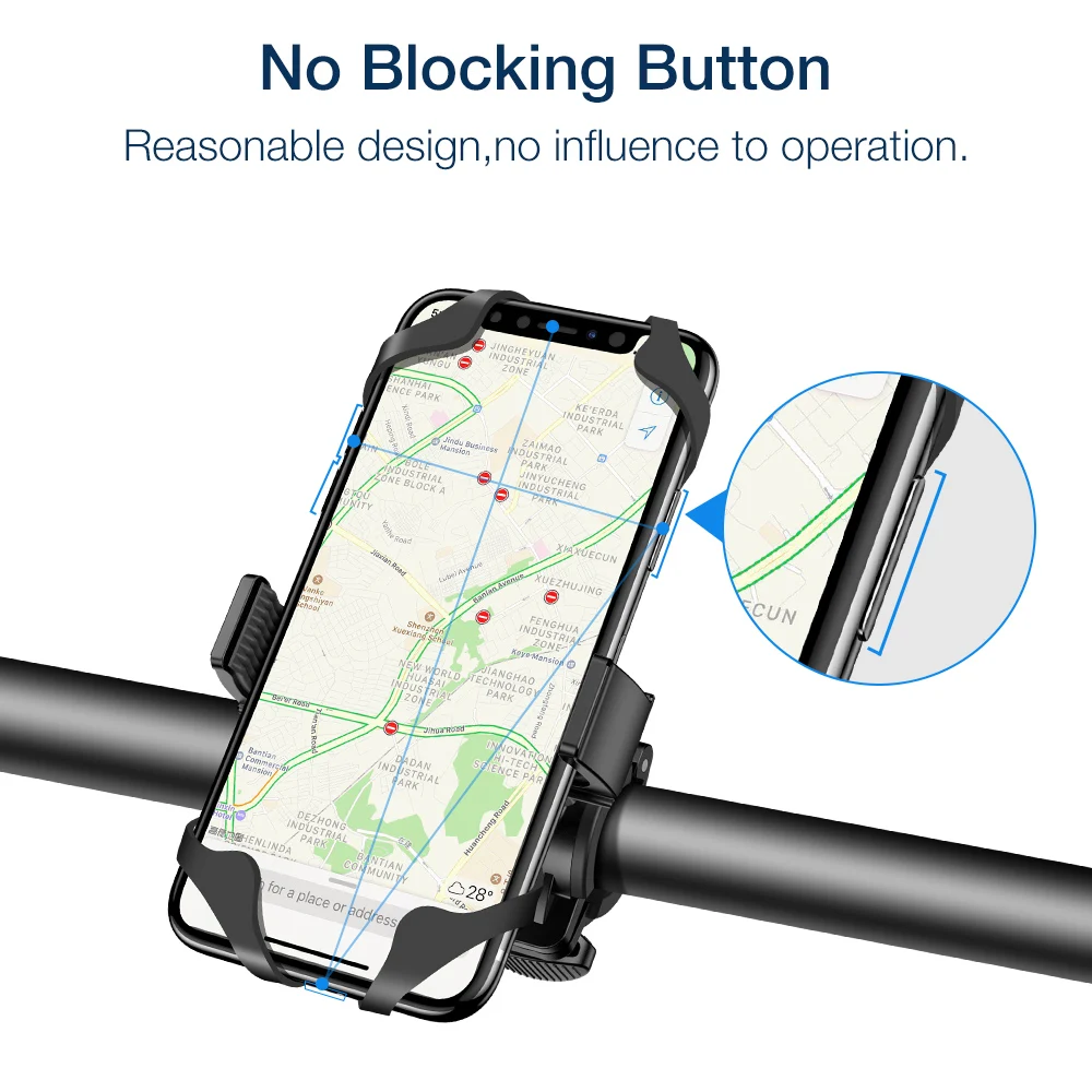 FLOVEME Silikon Fahrrad Telefon Halter 360 rotation Nicht-slip Bike Lenker Clip Stehen GPS Halterun