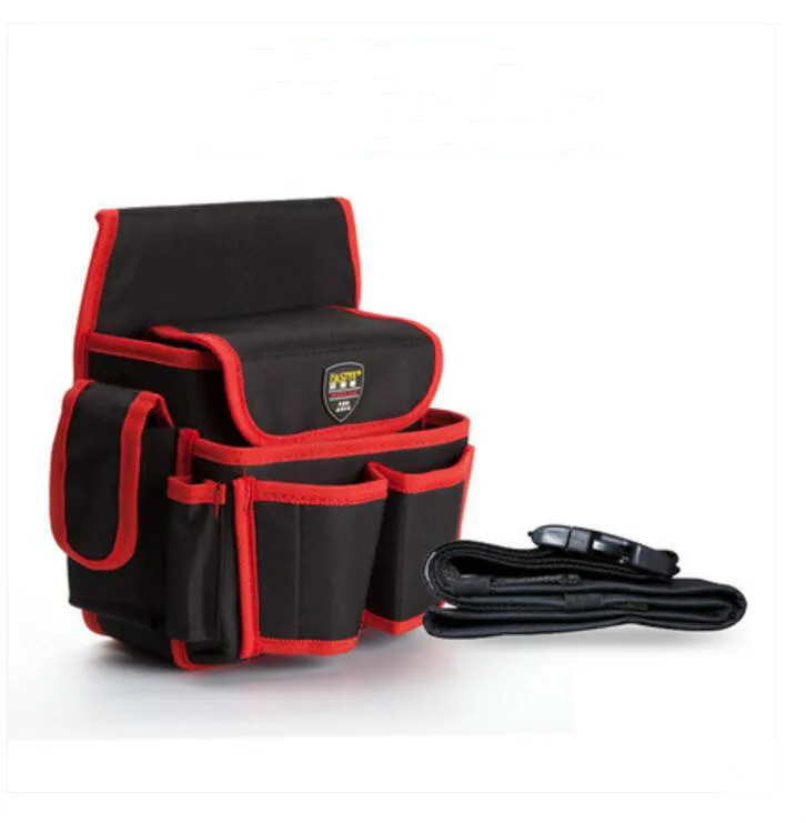 

FASITE New Black Tool Bag Tool Pouch for Professional Electricians Bag + Waist Belt Red