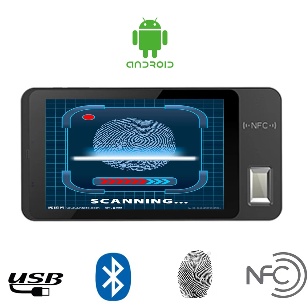 

7 Inch Android Fingerprint Tablet With NFC Card Reader Portable Handheld Terminal Fingerprint Scanner Web Cloud Time Attendance