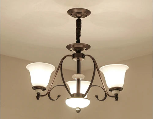 3 lights Американские ретро металлические подвесные люстры со светодиодами, стеклянные светильники для столовой, светодиодные люстры, подвесная осветительная арматура для гостиной - Цвет абажура: 3 lights