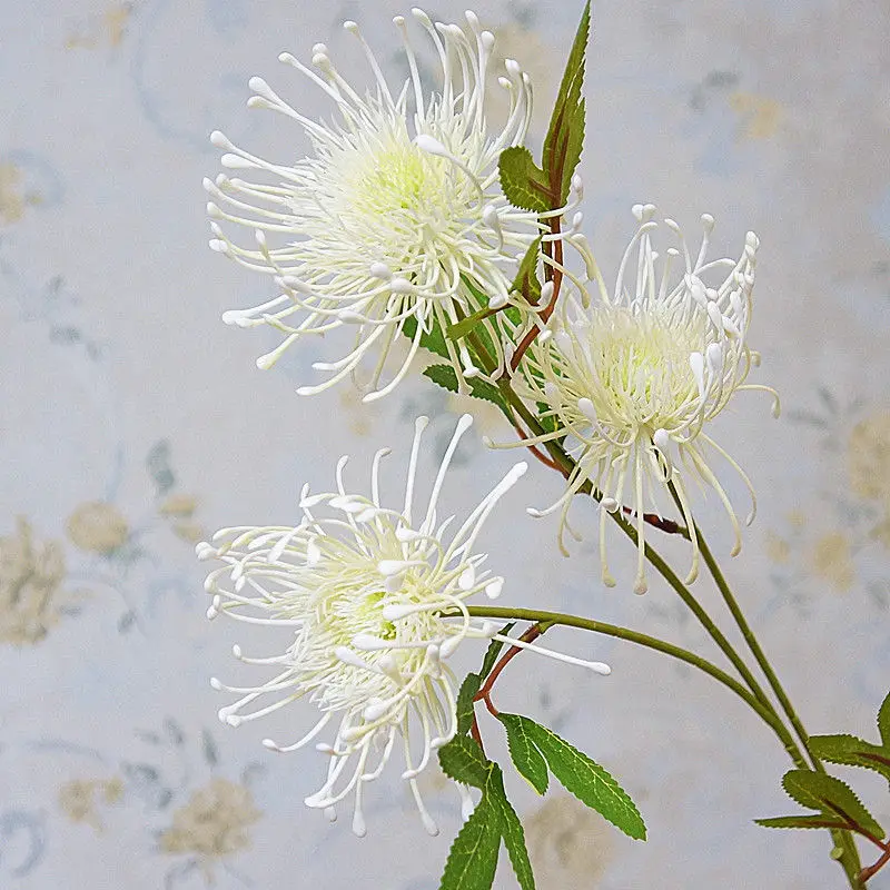 3 головки/ветка Leucospermum искусственные цветы для свадебного украшения Флорес Искусственные пластиковые искусственные цветы