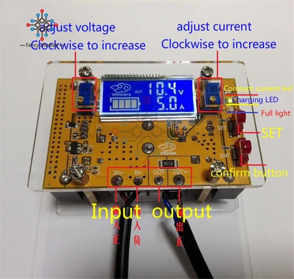 10A DC-DC Регулируемый ЖК-дисплей с двойным дисплеем CC CV понижающий модуль преобразователя питания+ чехол