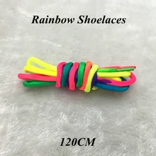 1 пара радужной расцветки с круглым сечением для Кроссовок Холст спортивный шнурок спортивные кроссовки шнурки строки 100 см 120 см YC-1