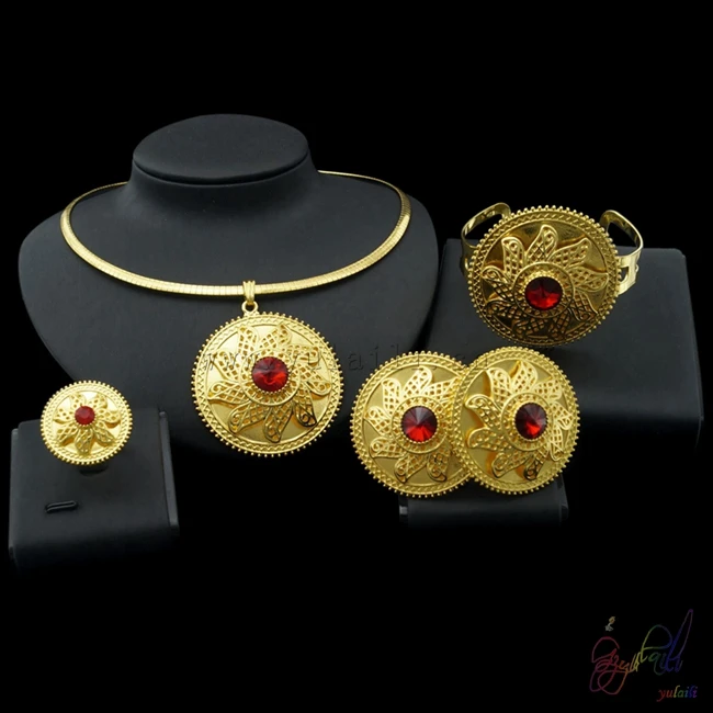 

Yulaili 2017 Free Delivery High Quality Hot Sell Ethiopia Fashion Ladies Four Jewelry Sets