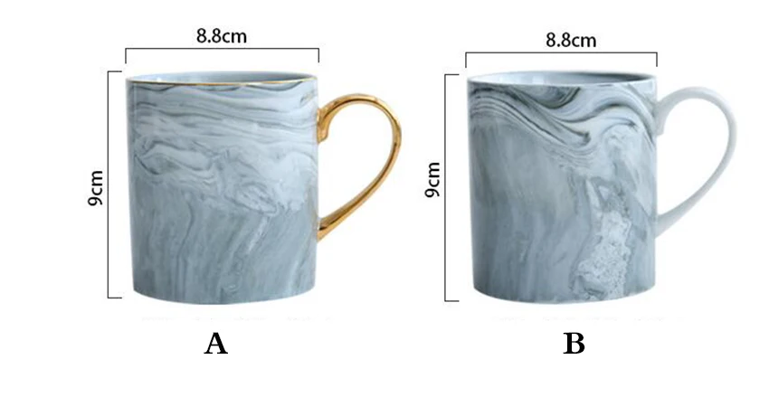 380 мл керамические кофейные мраморные кружки с золотой ручкой Натуральный мрамор офисные кружки для питья молока чашки подарок