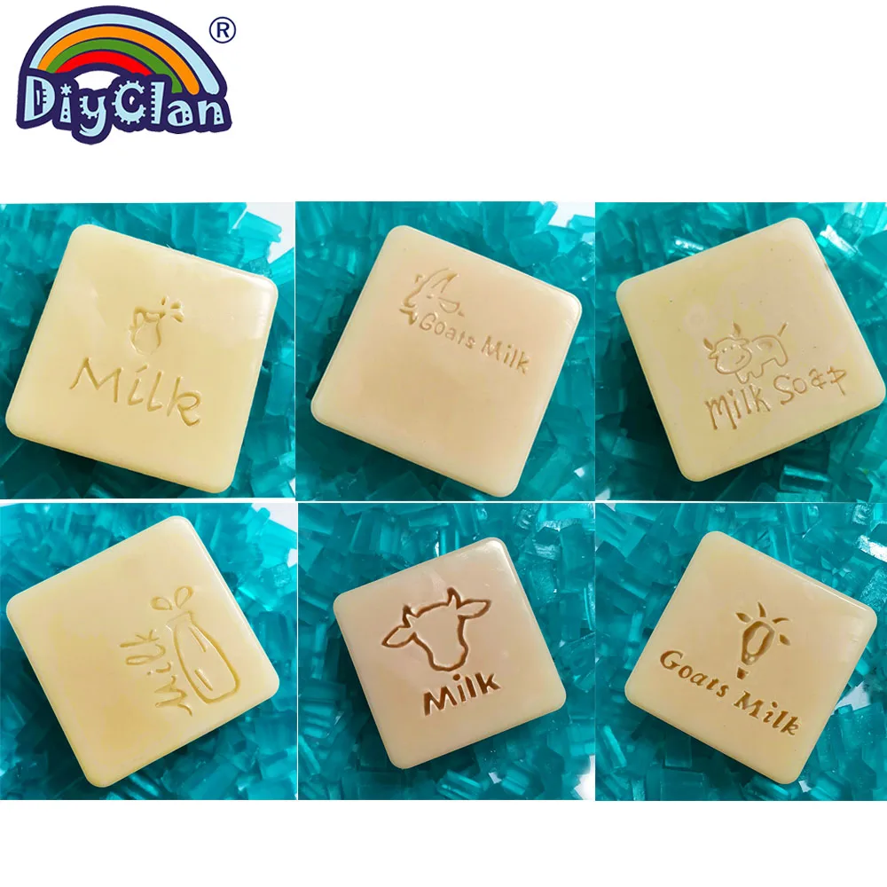 

Diy Cow Milk Natural Soap Stamp Goats Milk Handmade Organic Glass Soap Making Mold Bottle Shape Resin Acrylic Seal Custom