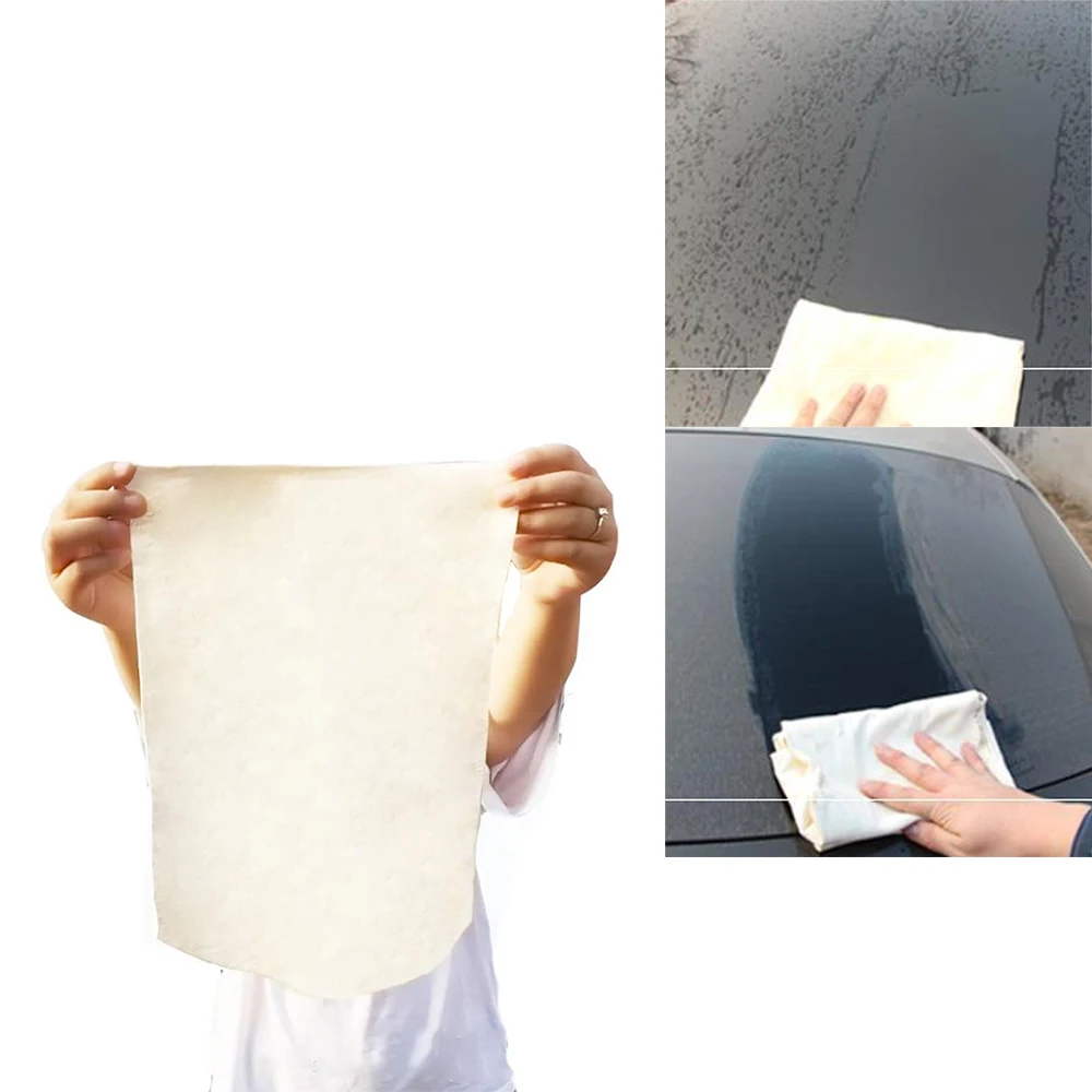 Natural Chamois Leather Car Cleaning Cloth Genuine Leather Wash Suede Absorbent Quick Dry Towel Streak Free Lint Free 4 Size