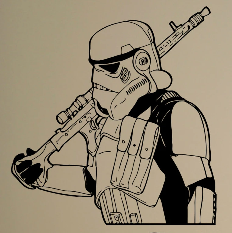 cheap Storm Trooper Wall Sticker Star Wars Vinyl Decal Movie Poster Nursery Decal Home Room Interior Decor Art Nursery Mural