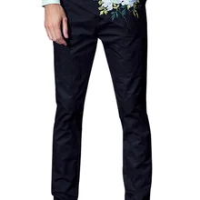 Fanzhuan/, новые модные мужские брюки, повседневные брюки, хлопок, индивидуальная вышивка, черный цвет, 618060, дизайн