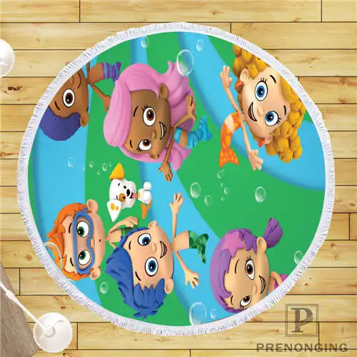 

Custom DIY Customized Microfiber Fabric bubble guppies (1) Round Beach Blanket Towel Printed on Demand 150cm #19-01-28-3-40