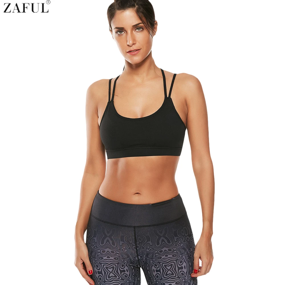 ZAFUL Trendy Spaghetti Strap Seamless Padded Breathable Women Sports