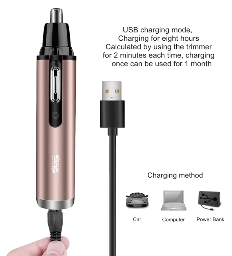 Перезаряжаемые Для мужчин Электрический триммер волос Многофункциональный USB уха носа Волосы борода бритва для бровей скребок для волос