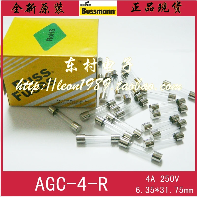 [SA]United States BUSSMANN Fuses BUSS AGC-4-R 4A 250V fuse 6.35 &amp times 31.75mm--50pcs/lot | Обустройство дома