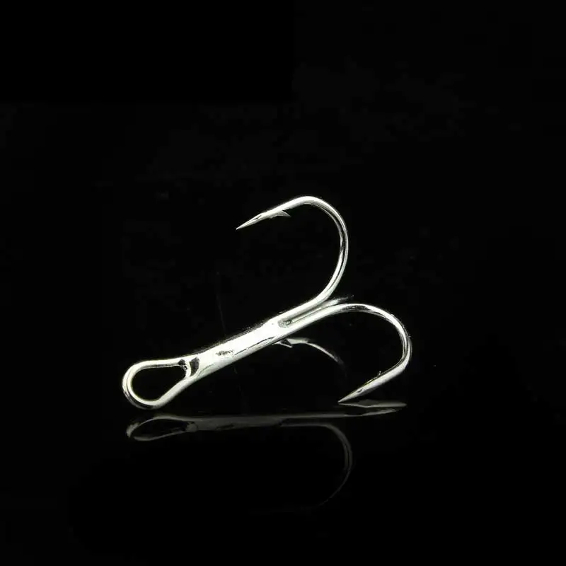 

20pcs Steel Treble Fishing 3 Hooks Black Small Round Bent Triple Hard Lure Spoon Fishhook WHShopping