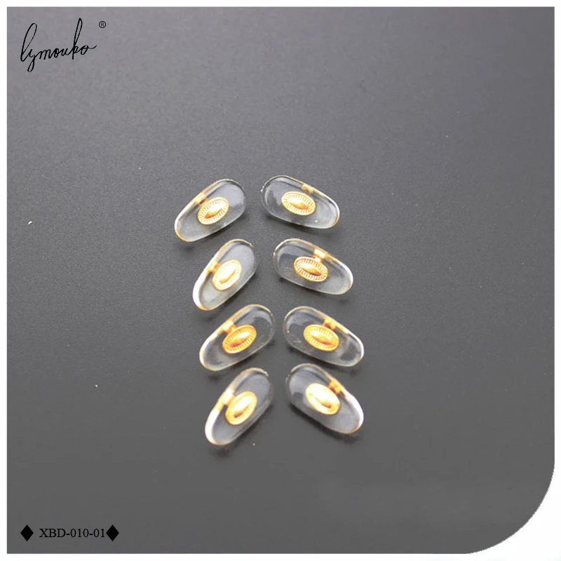 Lymouko 10 Pairs/Lot PVC Glasses Anti Slip Aluminum Conductor Insert Nose Pads Comfortable Silicone Silver Golden Nose Pad