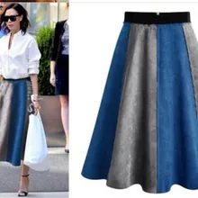 Faldas полиэстер хлопок ампир длинная юбка макси юбка Лидер продаж Новинка Saia Midi осень высокая талия Большой размер