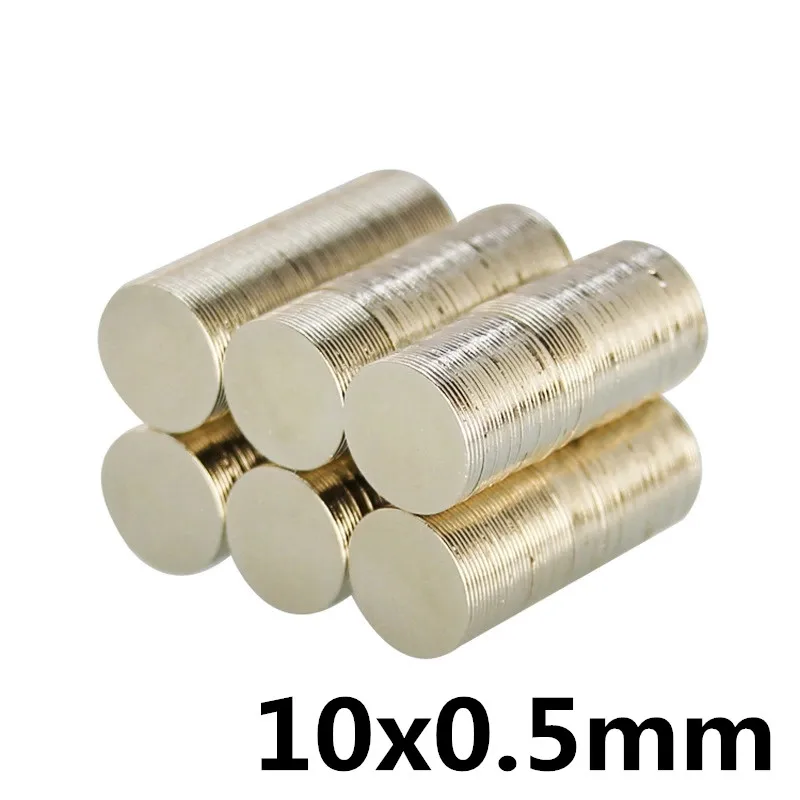 100 шт 10*0,5 мм супер сильный неодимовый магнит N35 диск Постоянный магнит редкоземельный художественный процесс магнит Неодим-железо-бор