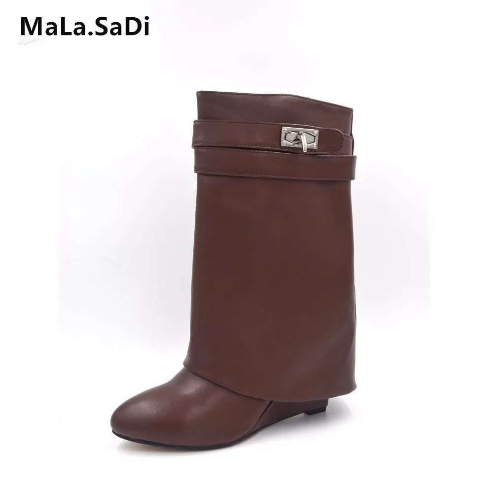 JAWAKYE-Fashion-genuine-Leather-Shoe22s-Woman-Pointed-Toe-Motorcycle-Booties-Belt-Strap-Metal-Shark-Lock-Wedge (3)