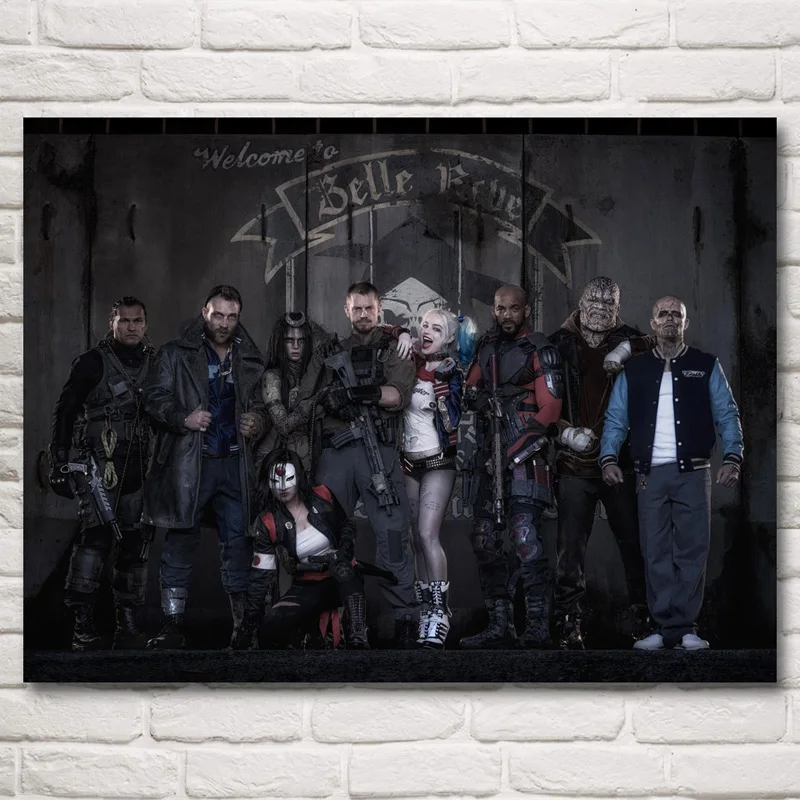 

FOOCAME Suicide Squad Batman Deadshot Cara Delevingne Margot Robbie Art Silk Posters Prints Decor Wall Pictures For Living Room