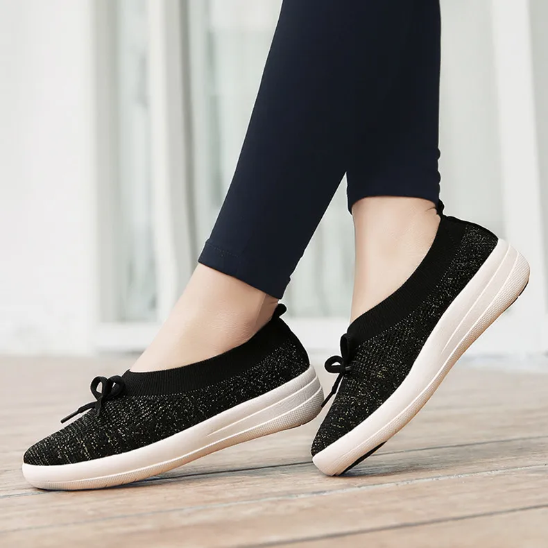 STS Brand 2019 New Spring Women Sneakers Shoes Flat Slip On Platform Sneakers For Women Black Breathable Mesh Sock Sneakers Shoe (13)