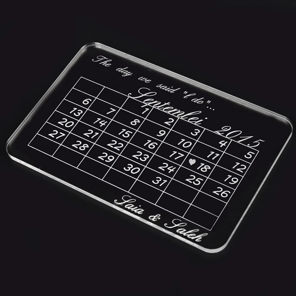 10x15 см персонализированный гравированный календарь прозрачный/прозрачный в день, когда мы обещали, что я занимаюсь свадебной вечеринкой, подарки на день матери