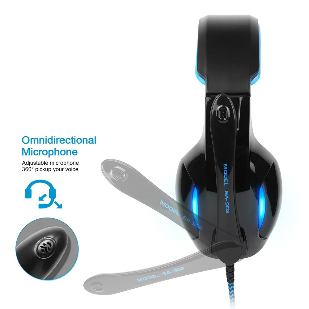SADES SA 902 7 1 игровая стереогарнитура с эффектом звука для ПК наушники микрофоном