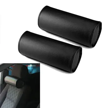 

Car Styling Universal Car Auto PU Leather Round Black Car Neck Rest Seat Headrests Cushion Pillow Pad Car-Covers Car Accessaries