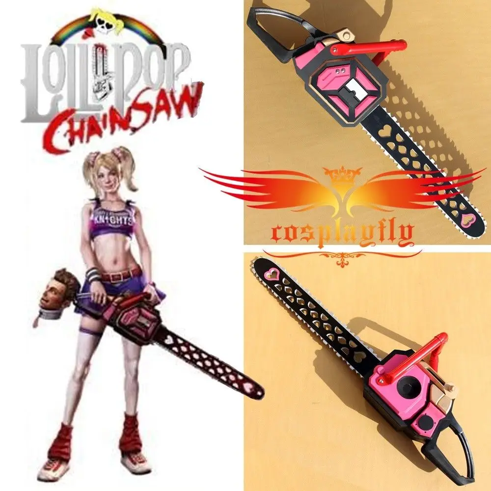 (None) Lollipop Chainsaw Juliet Chainsaw PVC Cosplay Prop Dimensions Length 120 cm D0083in