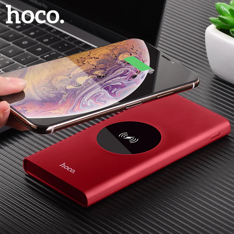 HOCO 10000mAh QI Wireless Charger Power Bank Dual USB with Digital Display External Battery Powerbank for iphone 8 X XS Max XR HOCO 10000mAh QI Wireless Charger Power Bank Dual USB with Digital Display External Battery Powerbank for iphone 8 X XS Max XR