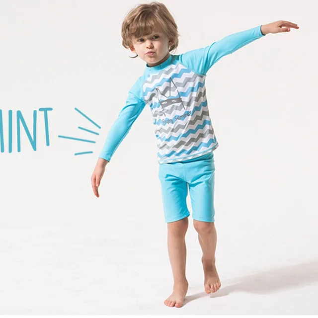 UPF 50+ Unisex Boys Girls Swimsuit Children Swimsuits Kids Bathing Suit Kids Boy Swimwear 2pcs