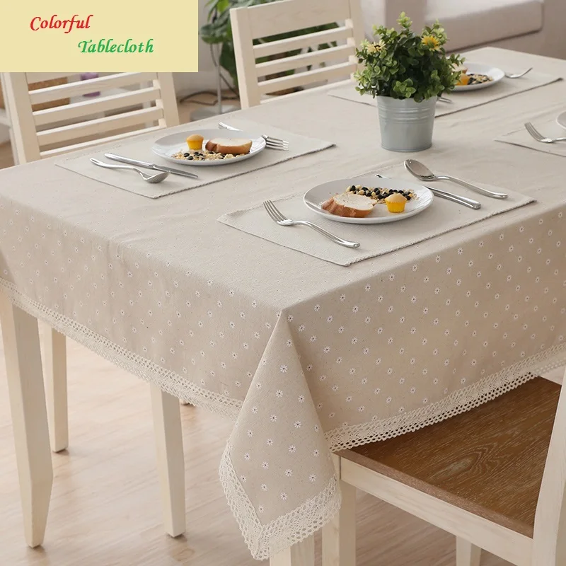 

Cotton Fabric Colorful Table Cloth Tablecloth Pastoral Rectangular Small Fresh TV Cabinet Cover