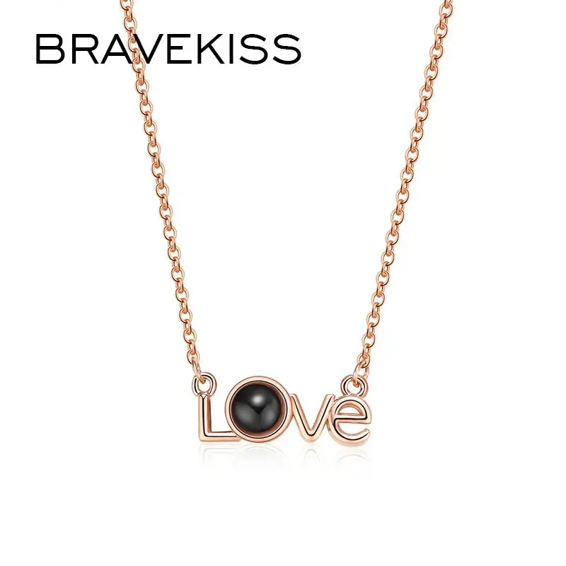 BRAVEKISS 100 ожерелья с подвеской надписью I Love You Initial для женщин Длинная женская