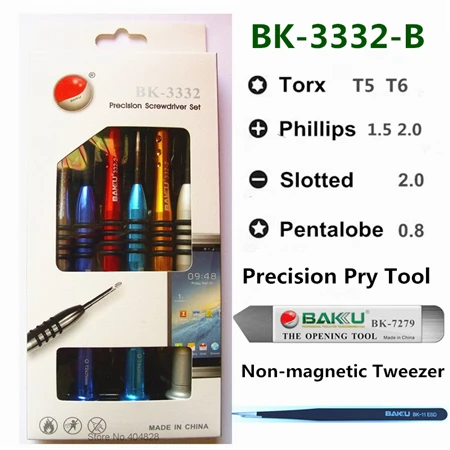 BAKU BK-3332 6 pieces/Box Precision Screwdriver set( 6 Size/12 Size),Alloy Steel Handle,Chrome Vanadium Head,Perfect Model - Цвет: BK-3332-B