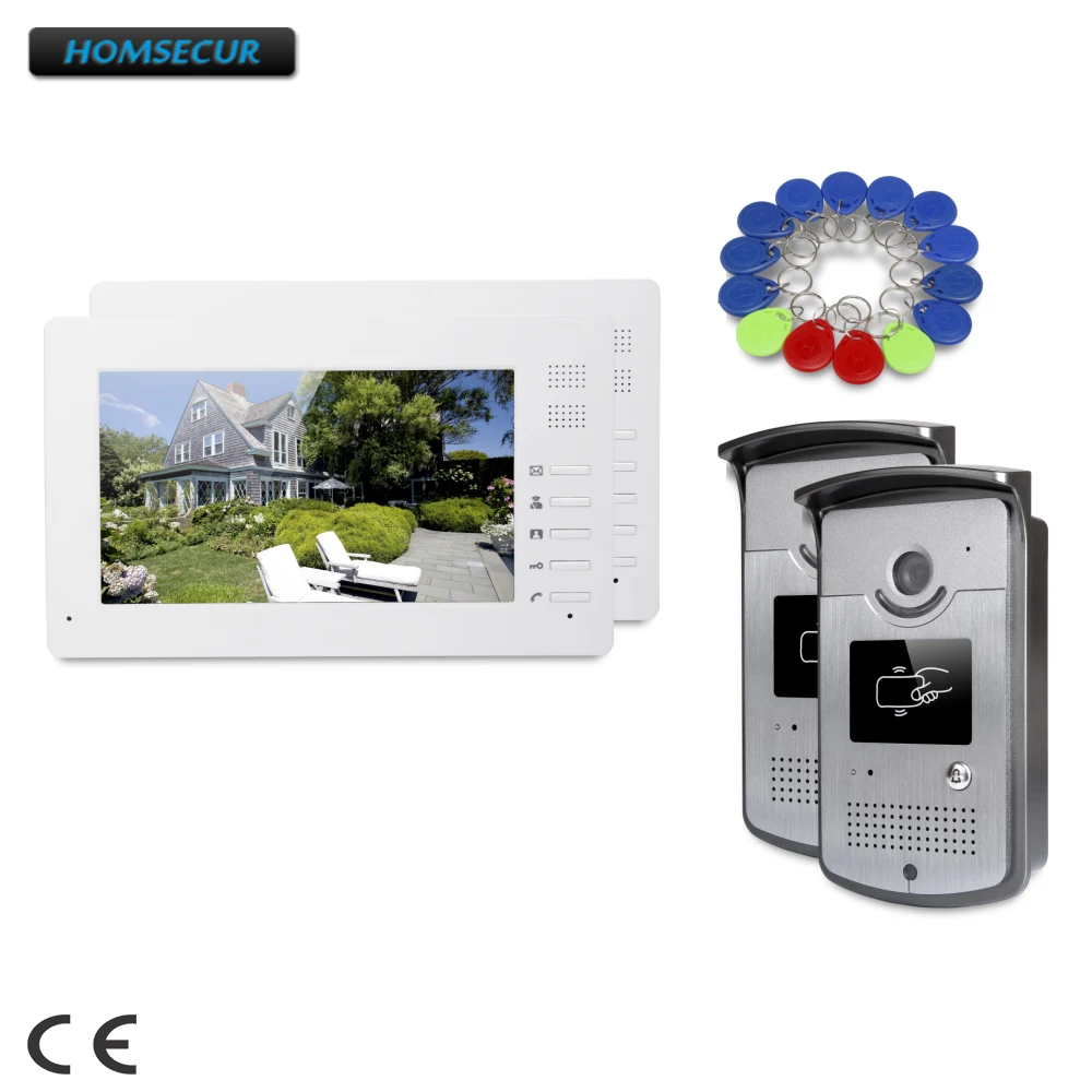 

HOMSECUR 7inch Wired Video Door Entry Security Intercom with Mute Mode for Home Security XC001+XM706