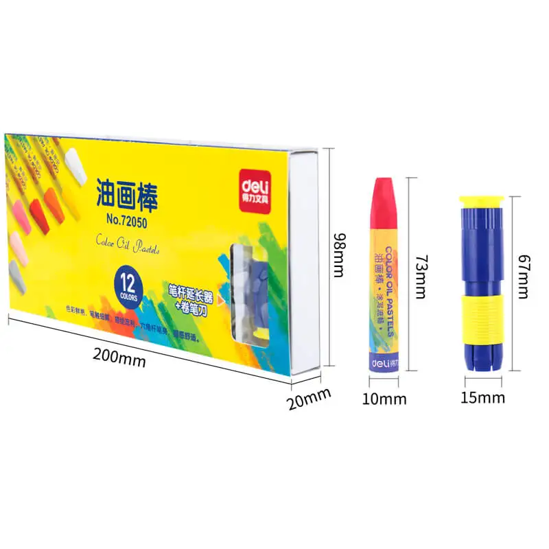Oil Pastels Deli 72050 Color oil pastels paiting stick crayon drawing pens pencils student children 12-36 colors optional