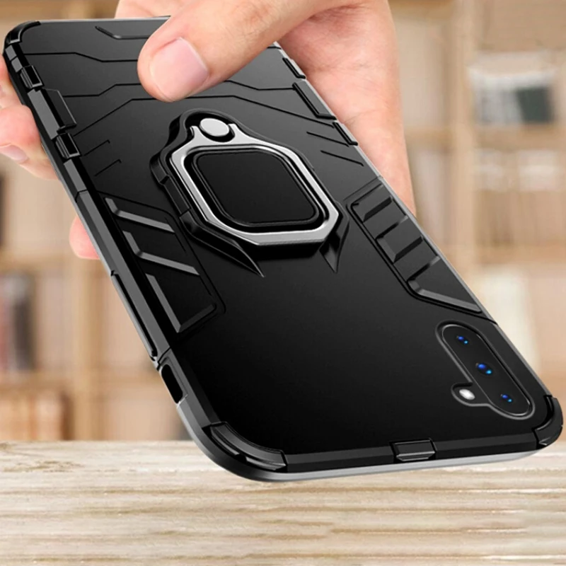 

Funda Case For Samsung Galaxy Note 10 10 Plus Case Cover Soft TPU+PC Ring Holder Bumper Phone Case For Samsung Note 10+ pro A70