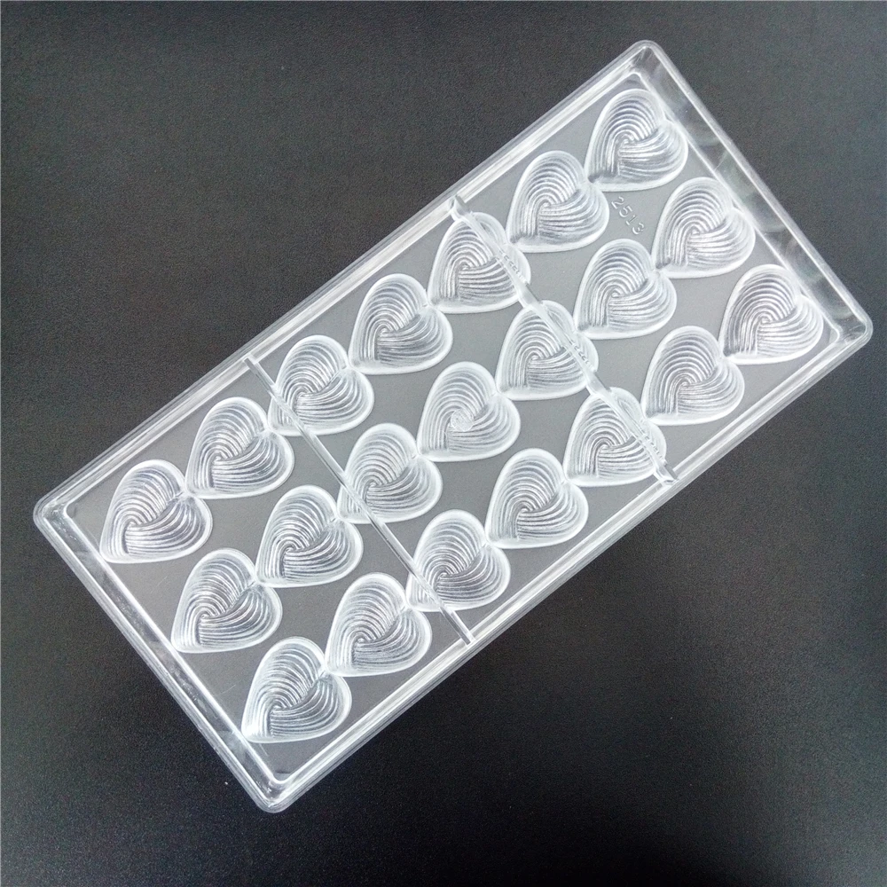 Baking pastry tools heart shaped polycarbonate chocolate mold cheap kitchen bakeware baking mould chocolate molds plastic