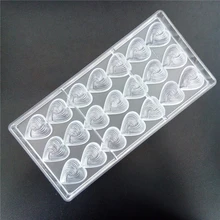 Baking pastry werkzeuge herzförmige polycarbonat schokoladenform, billige küche backformen backform schokoladenformen kunststoff