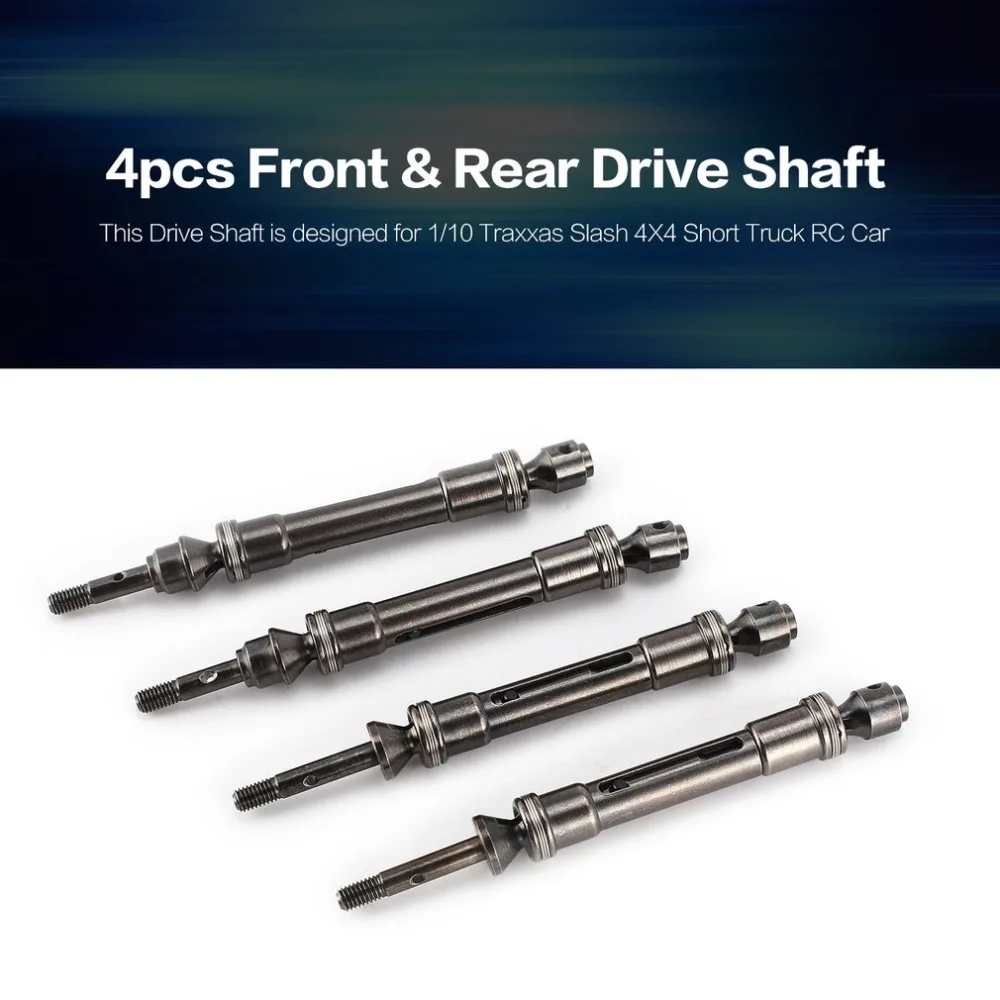 

4pcs Metal Front & Rear Drive Shaft for 1/10 Traxxas Slash 4X4 Short Truck RC Car Part Spare Parts Accessories Component