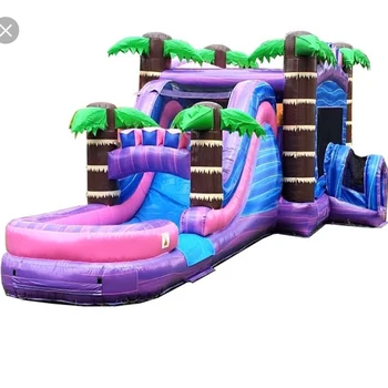PVC Inflatable bouncer castle with water slide with pool commercial inflatable water slide